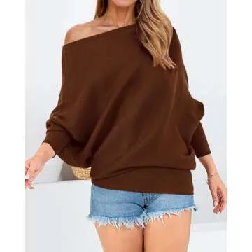 Zenlonr Women's Chic Off-The-Shoulder Sweater