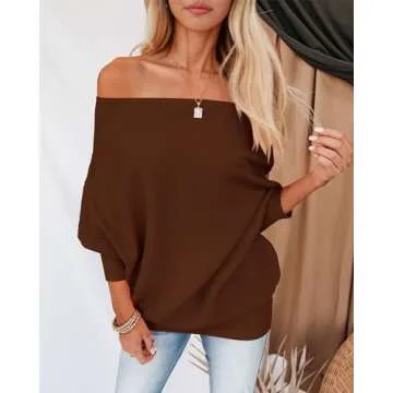 Zenlonr Women's Chic Off-The-Shoulder Sweater