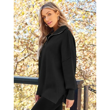 LILLUSORY Women's Oversized Zipper Sweater Fall 2024