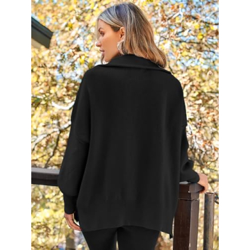 LILLUSORY Women's Oversized Zipper Sweater Fall 2024