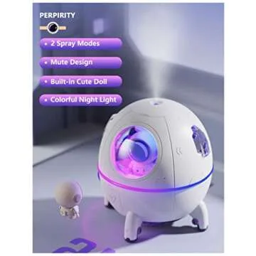 PERPURITY Mini Portable Humidifier, Cool Mist Humidifiers 220ML, USB Desktop Small Humidifier with Auto Shut Off, Colorful Night Lights, Quiet Humidifier for Bedroom Baby Plants Kids Home Travel.