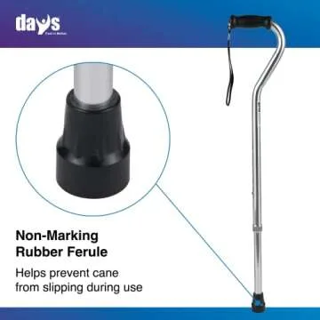 Days Bariatric Offset Cane - Tall Adjustable Mobility Aid