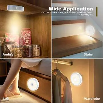 T4U888 4 PCS Puck Lights LED Motion Sensor Lighting