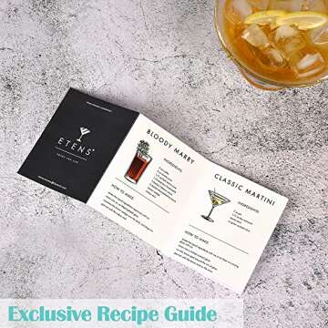 ETENS Cocktail Shaker Set Stainless Steel & Bar Set, Bartender Kit Mixology Drink Mixer, Bartending Tools Gifts: Martini Shaker 24oz, Muddler, Strainer, Measuring Jigger, Alcohol Pourer, Mixing Spoon
