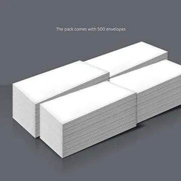 Amazon Basics #10 Business Letter Envelopes with Gummed Seal, 500-Pack, No Tint