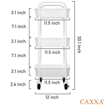 CAXXA Rolling Metal Storage Organizer for Your Home