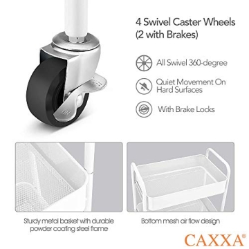 CAXXA Rolling Metal Storage Organizer for Your Home