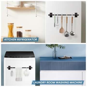 H.VERSAILTEX 2 Pack Magnetic Curtain Rods for Metal Doors Top and Bottom Multi-Use Adjustable Appliances for Iron and Steel Place, Petite Ball Ends, 16 to 28 Inch, 1/2 Inch Diameter, Cocoa