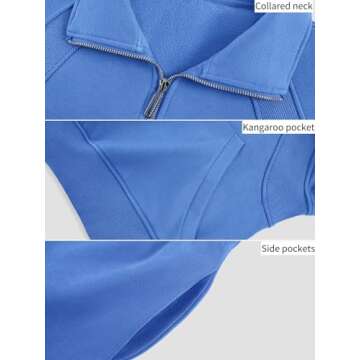 Fisoew Women's 2 Piece Outfits Half Zip Pullovers Sweatshirt and Shorts Workoout Sweat Sets Sweatsuit