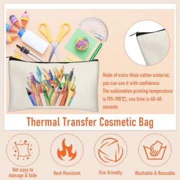 Legigo 10 Pack Blank DIY Craft Case Blank Makeup Bags- Beige Canvas Pencil Pouch Bulk Cosmetic Bag Multi-Purpose Travel Toiletry Zipper Bags (8.3 × 5 Inch)