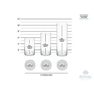 Elegant Royal Imports Glass Cylinder Vases Set of 3