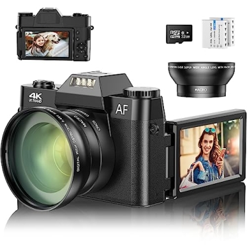 Toiauaha 4K Digital Camera for Beginners with Flip Screen