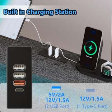 Dnxao Queen Bed Frame with RGB LED Lights and Storage