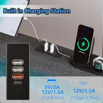 Dnxao Queen Bed Frame with RGB LED Lights and Storage