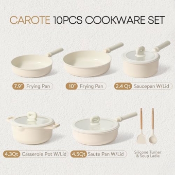 CAROTE 10-Piece Nonstick Pots and Pans Set