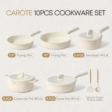 CAROTE 10-Piece Nonstick Pots and Pans Set