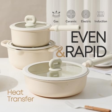 CAROTE 10-Piece Nonstick Pots and Pans Set