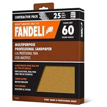 Fandeli | Multi-Purpose Sandpaper | 60 Grit | 25 Sheets of 9'' x 11'' | Metal and Wood Sandpaper | W...