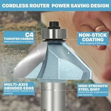 KEENTECH 45 Degree Chamfer Router Bit - Precision Woodworking Tool