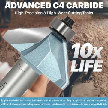 KEENTECH 45 Degree Chamfer Router Bit - Precision Woodworking Tool