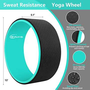 Yoga Wheel Set (11-in-1),Yoga Wheel Back Wheel for Back Pain, Yoga Blocks 2 Pack with Strap, Resista...