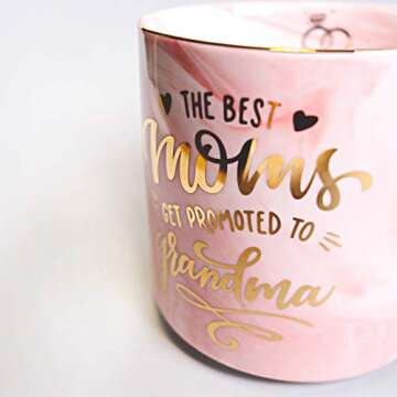 VILIGHT First Time Grandma Gifts - Promoted to Grandma Mug Pregnancy Announcement for New Grandma - Pink Marble Coffee Cup 11.5 Oz