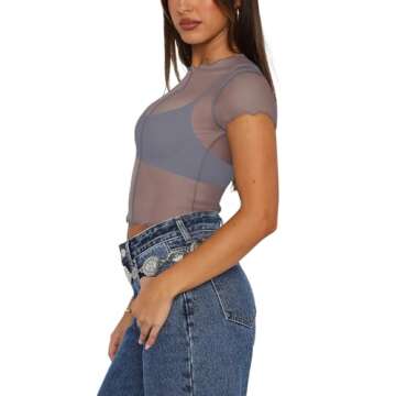 REORIA Sexy Sheer Mesh Shirt for Women - Y2K Style