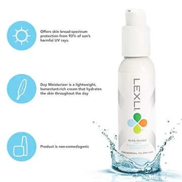 Lexli Day Moisturizer For Face With SPF 15 | Non-greasy, Lightweight Day Moisturizer Formulated With Pharmaceutical-grade Aloe, Vitamin E And Jojoba Oil | Face Moisturizer For All Skin Types | 4 Oz