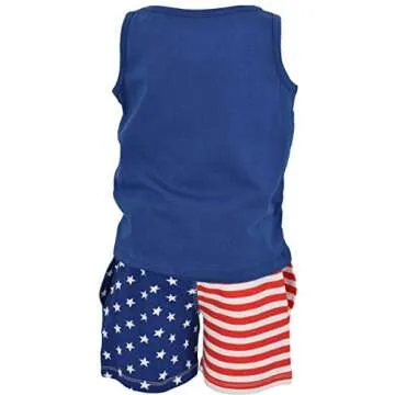 Unique Baby Boys Patriotic Shorts Set for 4th of July