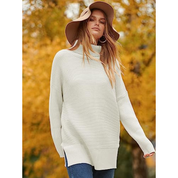 ANRABESS Women Oversized Turtleneck Sweater 2024 Trendy
