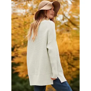 ANRABESS Women Oversized Turtleneck Sweater 2024 Trendy