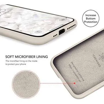 IceSword Compatible with iPhone 11 Pro Case Stone, Thin Liquid Silicone Case, Soft Silk Matte Pure Beige, Tan, Creamy, Gel Rubber Full Body, Cool Protective Shockproof Cover 5.8" 11P - Stone
