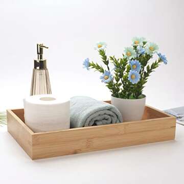 Natural Bamboo Vanity Organizer Set for Stylish Storage