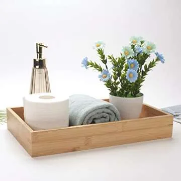 Natural Bamboo Vanity Organizer Set for Stylish Storage