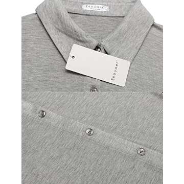 Ekouaer Women NightShirt Long Sleeve Sleep Shirts Boyfriend Sleepwear Button Down Sleep Dress Soft Pajama Top Grey Medium