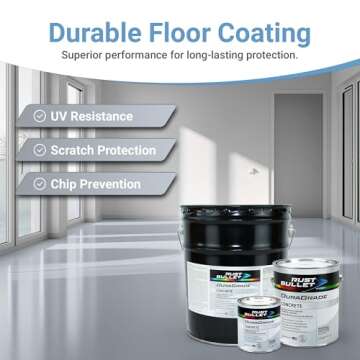 RUST BULLET DuraGrade Concrete High-Performance, Easy-to-Apply Floor Paint – 1 Gallon, Concrete Gray – Garage & Outdoor Surfaces - Garage Floor Paint