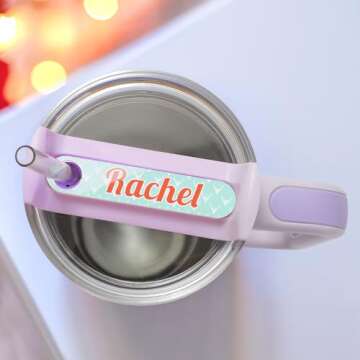 PYD Life 20 PCS Sublimation Mini Acrylic Name Plates Holder Blanks 3.1" x 0.6" for H2.0 Stanley 40 OZ Tumblers Personalized Name Tag Customized Designs for Stanley Cup