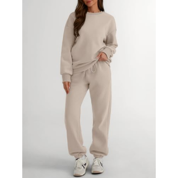Trendy Queen Sweatsuits Women 2 Piece Outfits Two Piece Crewneck Sweatshirts Sets Lounge Fall Fashion Sweatpants 2025 Tracksuits