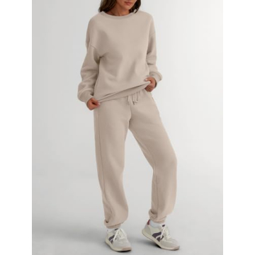 Trendy Queen Sweatsuits Women 2 Piece Outfits Two Piece Crewneck Sweatshirts Sets Lounge Fall Fashion Sweatpants 2025 Tracksuits