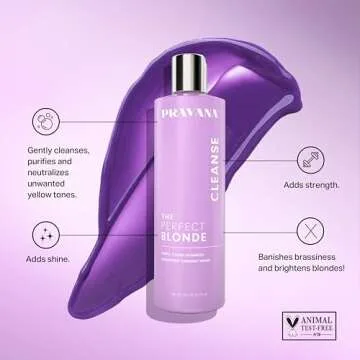 Pravana The Perfect Blonde Purple Toning Shampoo | Neutralizes Brassy, Yellow Tones | For Color-Trea...