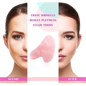 Gua Sha Face Jade Roller Set: Natural Massage Beauty Tool