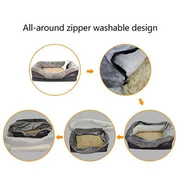 JOYELF Medium Memory Foam Dog Bed with Removable Cover