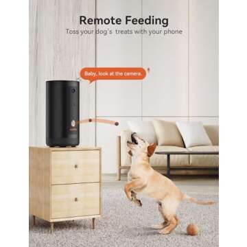 WOPET 300° Dog Camera with Treat Dispenser, New 5G , WiFi Pet Camera Treat Tossing for Cats and Dogs, 1080P HD with Night Vision, 2-Way Audio for Monitoring Your Pet on Phone app