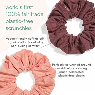 KOOSHOO Organic Cotton Scrunchie Set - Vegan & Ethical Hair Accessory