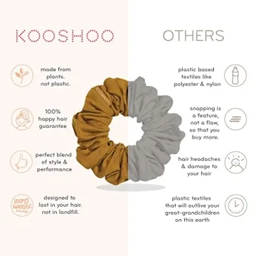 KOOSHOO Organic Cotton Scrunchie Set - Vegan & Ethical Hair Accessory
