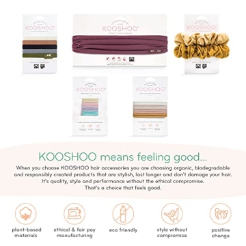 KOOSHOO Organic Cotton Scrunchie Set - Vegan & Ethical Hair Accessory