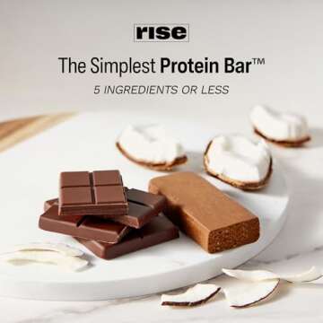 Rise Pea Protein Bar - Chocolately Coconut | Breakfast Bar & Protein Snack 15g Protein Just 5 Whole Food Ingredients Non-GMO Gluten-Free Soy Free