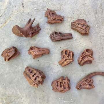 Safari Ltd Dinosaur Skulls TOOB - 11 Mini Figurines Including Velociraptor, Brachiosaurus, Oviraptor...