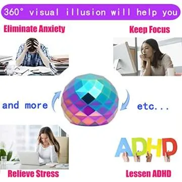 Desk-Kinetic-Toys Cool-Gadgets for Fidget: Cool-Stuff Thing Game Toy for Adult Teen Children Kid, Stress Relief Optical-Illusion Gifts for Office School Home Man Women Christmas Spinning 180 Seconds