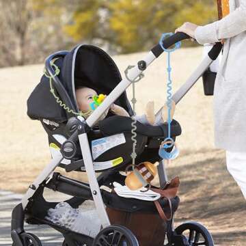 RTMOK Toy Straps for Baby, Silicone Setpacifier Clip,Applies to Car Seat Toy,Teether Toy,High Chair,Stroller Accessories,Baby Toy Clips,Cribs,Rocking Chair